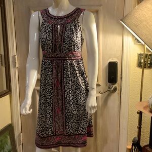 INC International Concepts Black and Pink Midi Dress